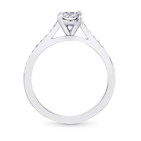 White  Brilliant Diamond Side Stones Ring