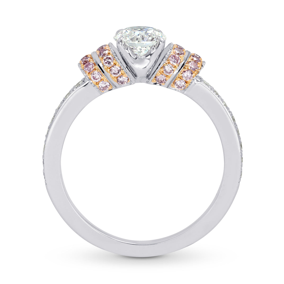 Touche Collection -  White and Pink Diamond Ribbon Ring