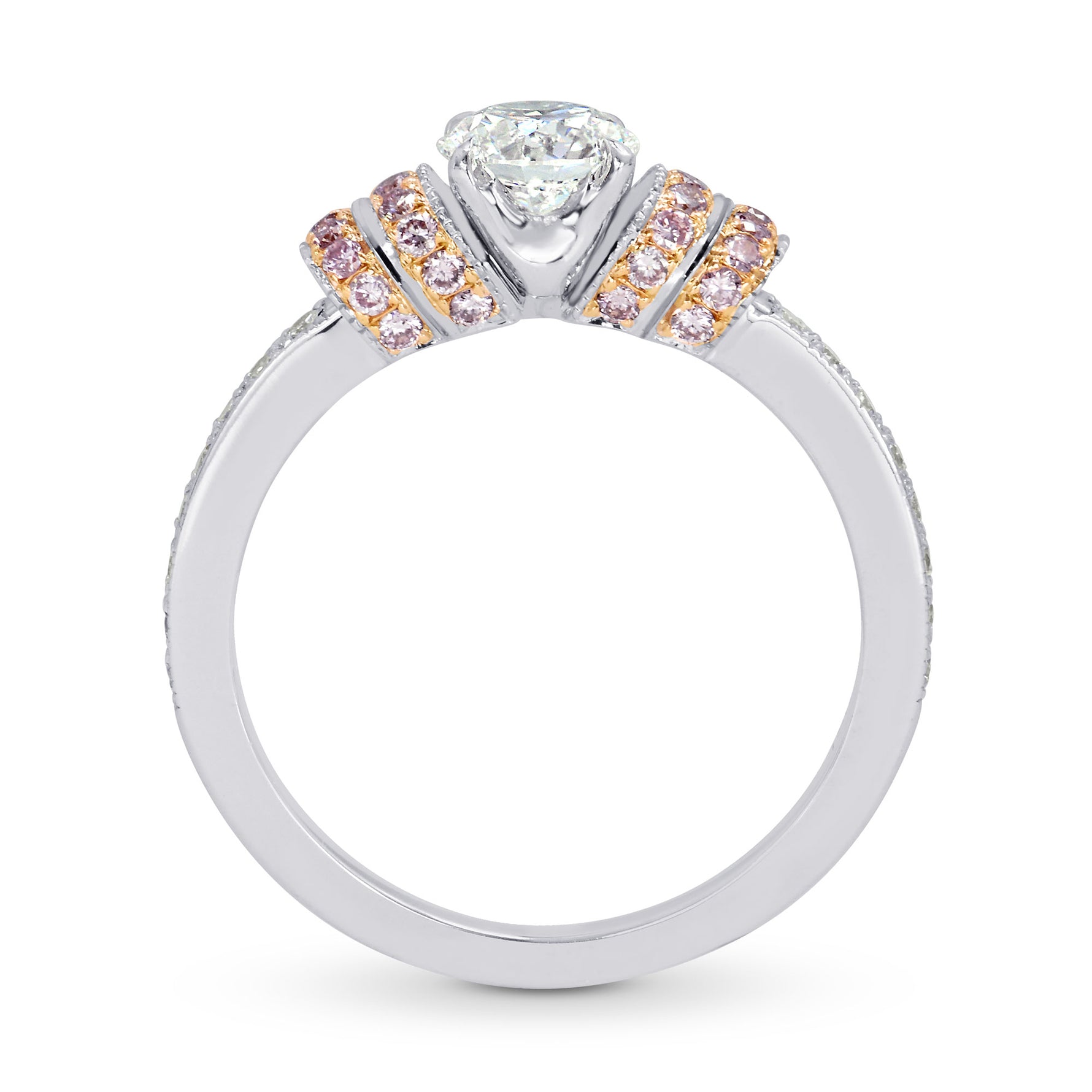Touche Collection -  White and Pink Diamond Ribbon Ring
