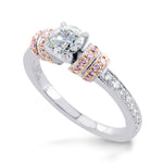 Touche Collection -  White and Pink Diamond Ribbon Ring