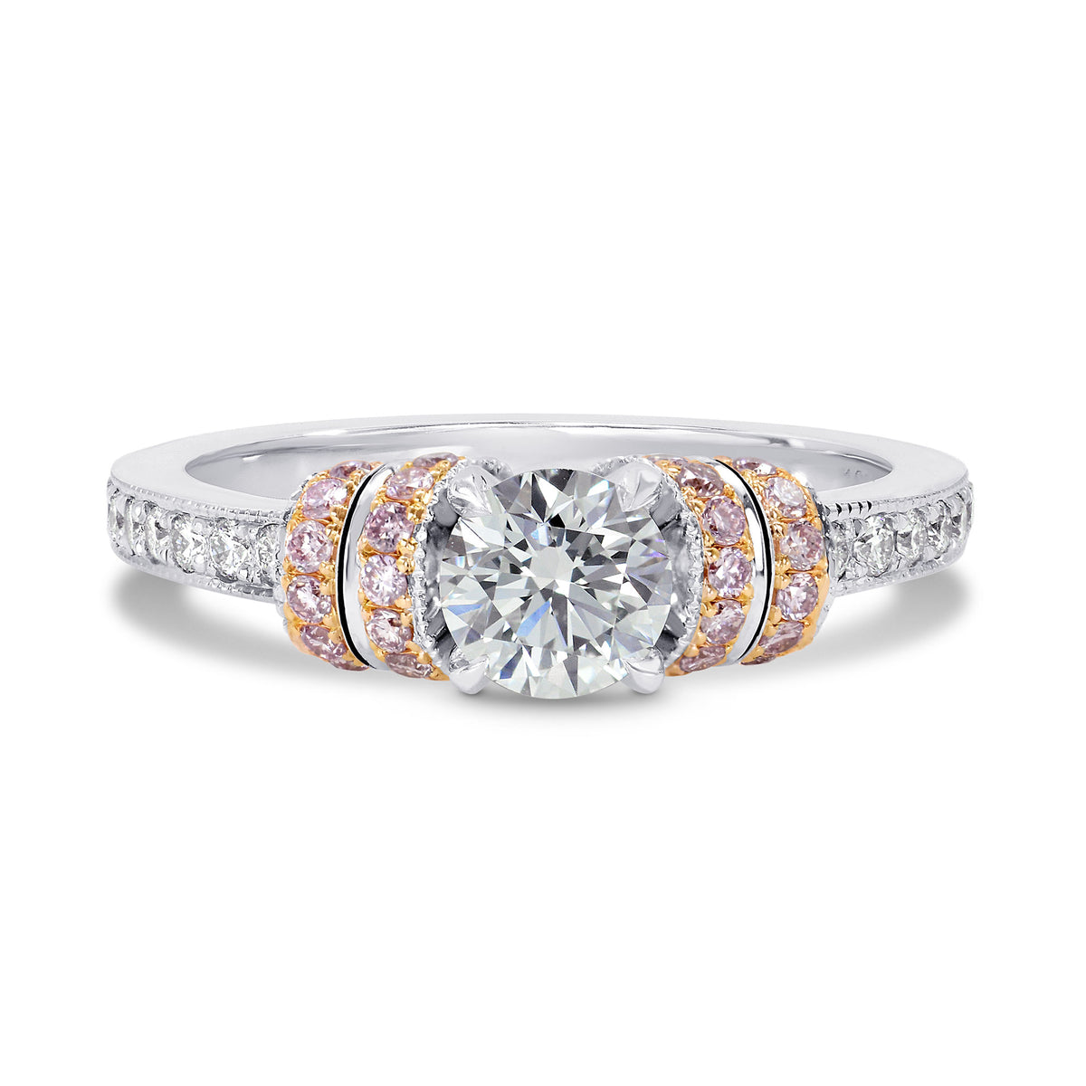 Touche Collection -  White and Pink Diamond Ribbon Ring