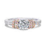 Touche Collection -  White and Pink Diamond Ribbon Ring