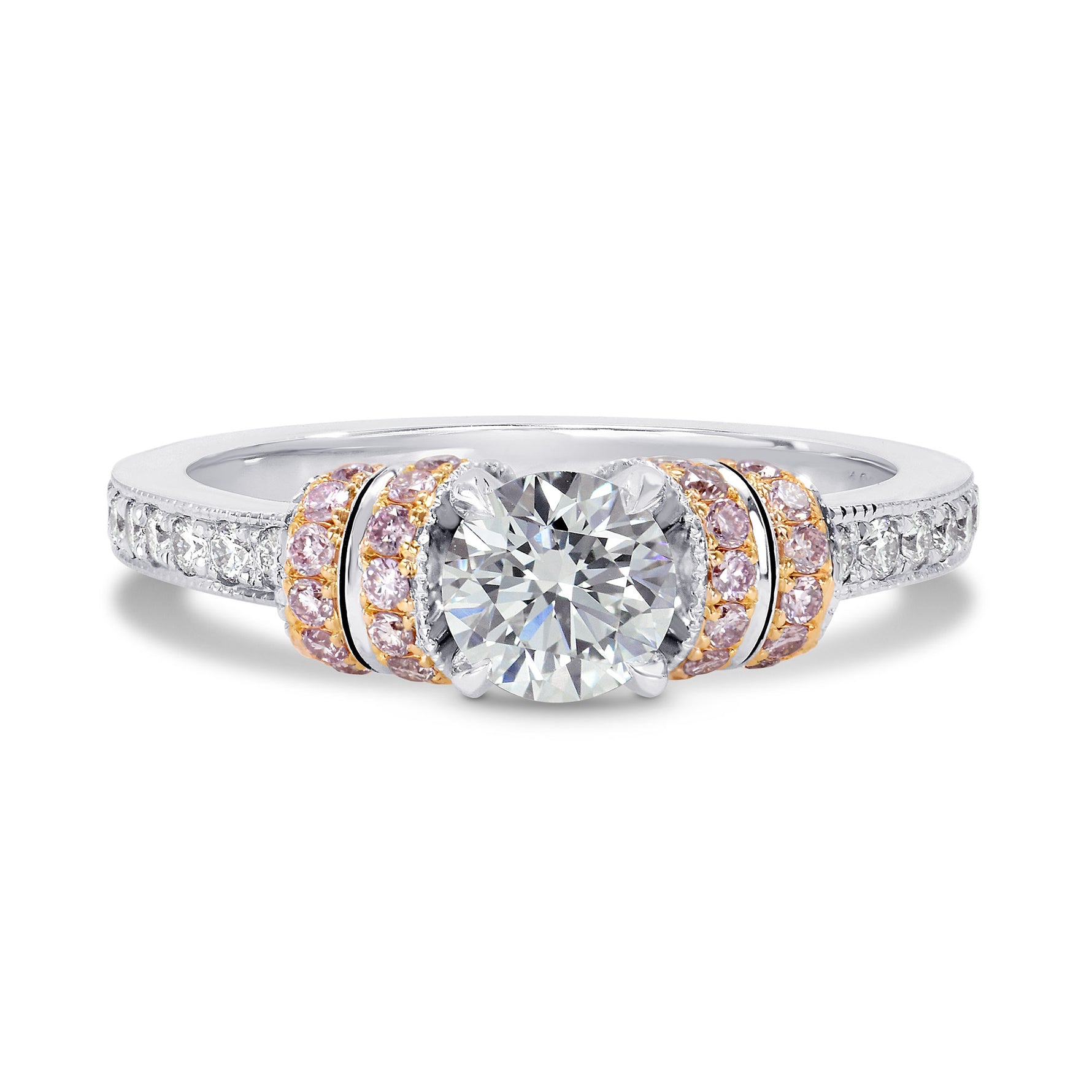 Touche Collection -  White and Pink Diamond Ribbon Ring