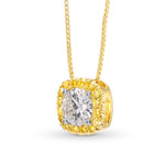 White and Fancy Vivid Yellow Diamond Pendant