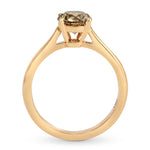 Fancy Yellow Brown Diamond Rose Gold Solitaire Ring