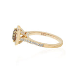Fancy Brown Diamond Halo Ring 