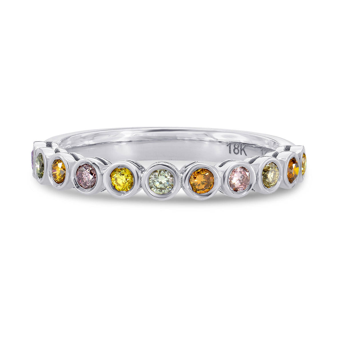 Lilies Collection- Multicolor Diamond Bezel Band Ring