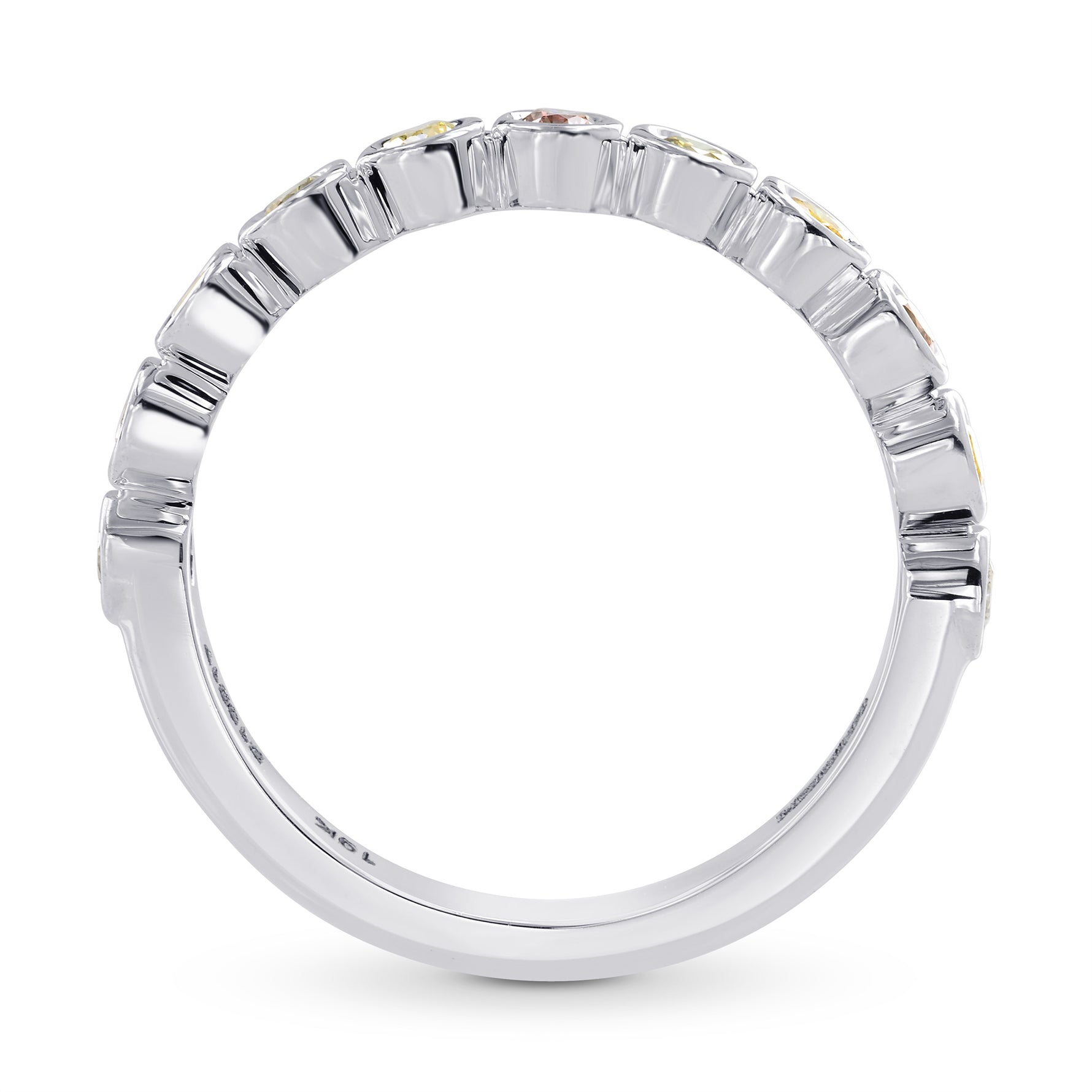 Lilies Collection- Multicolor Diamond Bezel Band Ring