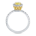 Fancy Yellow Cushion Diamond Halo Ring