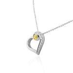  Fancy Intense Yellow and White Diamond Heart Pendant