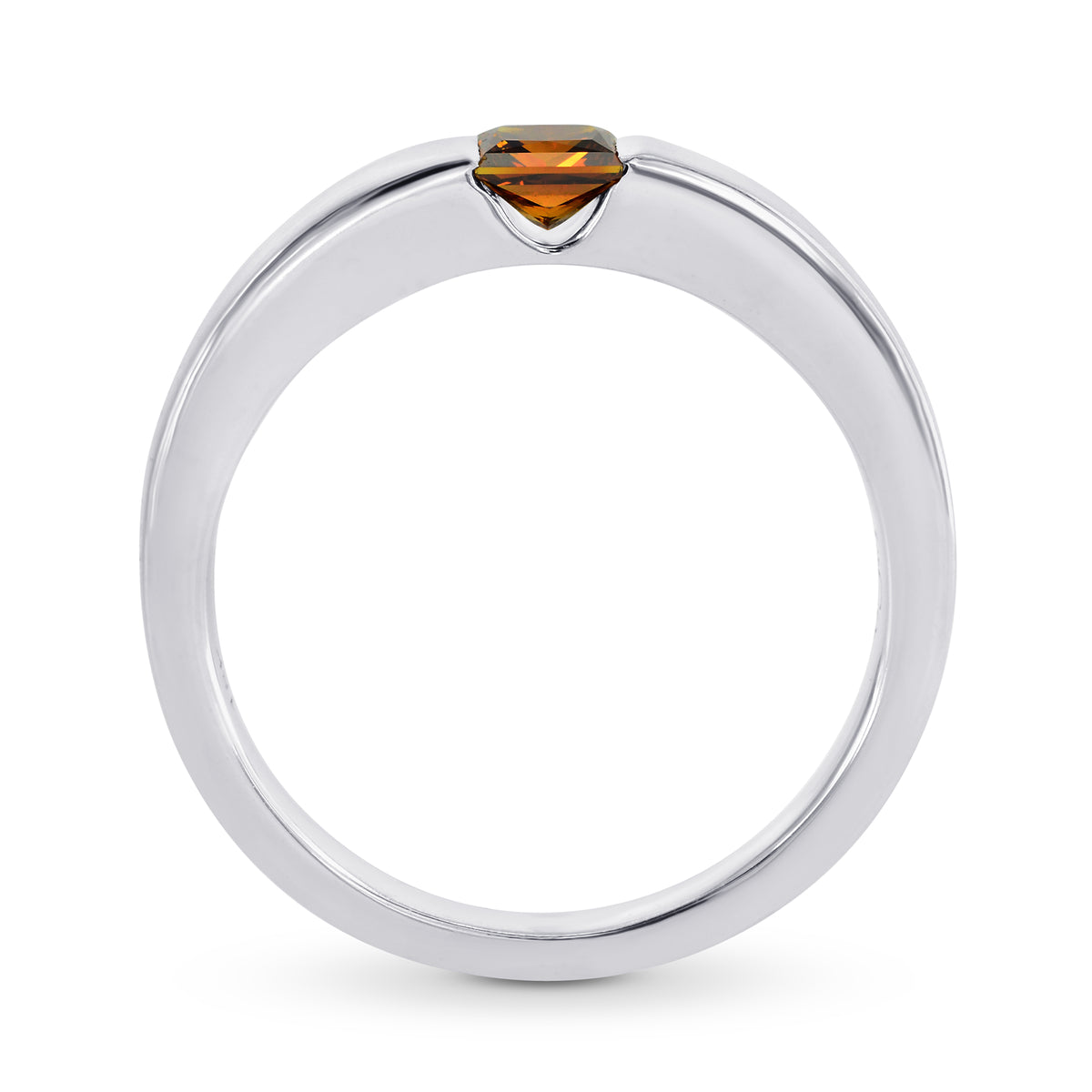 Fancy Deep Brown Orange Diamond Band Ring