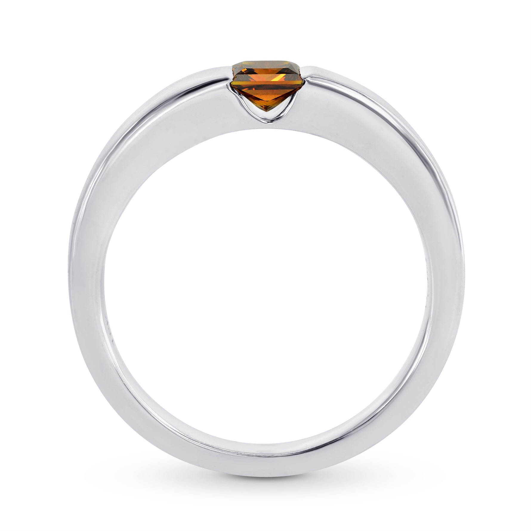 Fancy Deep Brown Orange Diamond Band Ring