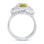 Fancy Dark Brownish Greenish Yellow Diamond Halo Ring
