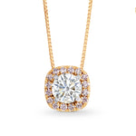 White and Pink Diamond Brilliant Halo Pendant