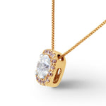 White and Pink Diamond Brilliant Halo Pendant