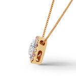 White and Pink Diamond Brilliant Halo Pendant
