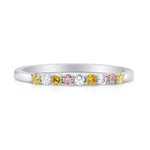  9 Stone Multicolored Diamond Stackable Band Ring