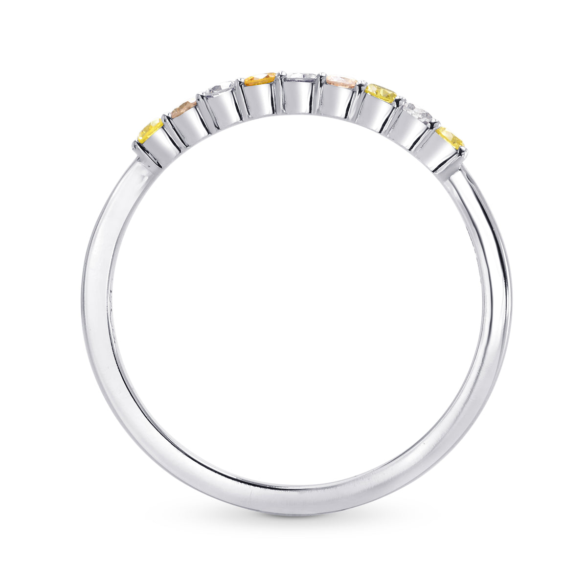  9 Stone Multicolored Diamond Stackable Band Ring