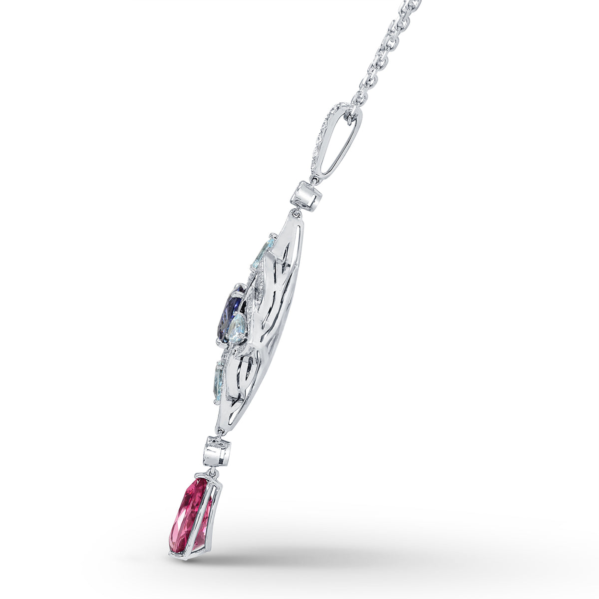 Celtic Knot Tanzanite and  Aquamarine  Pendant