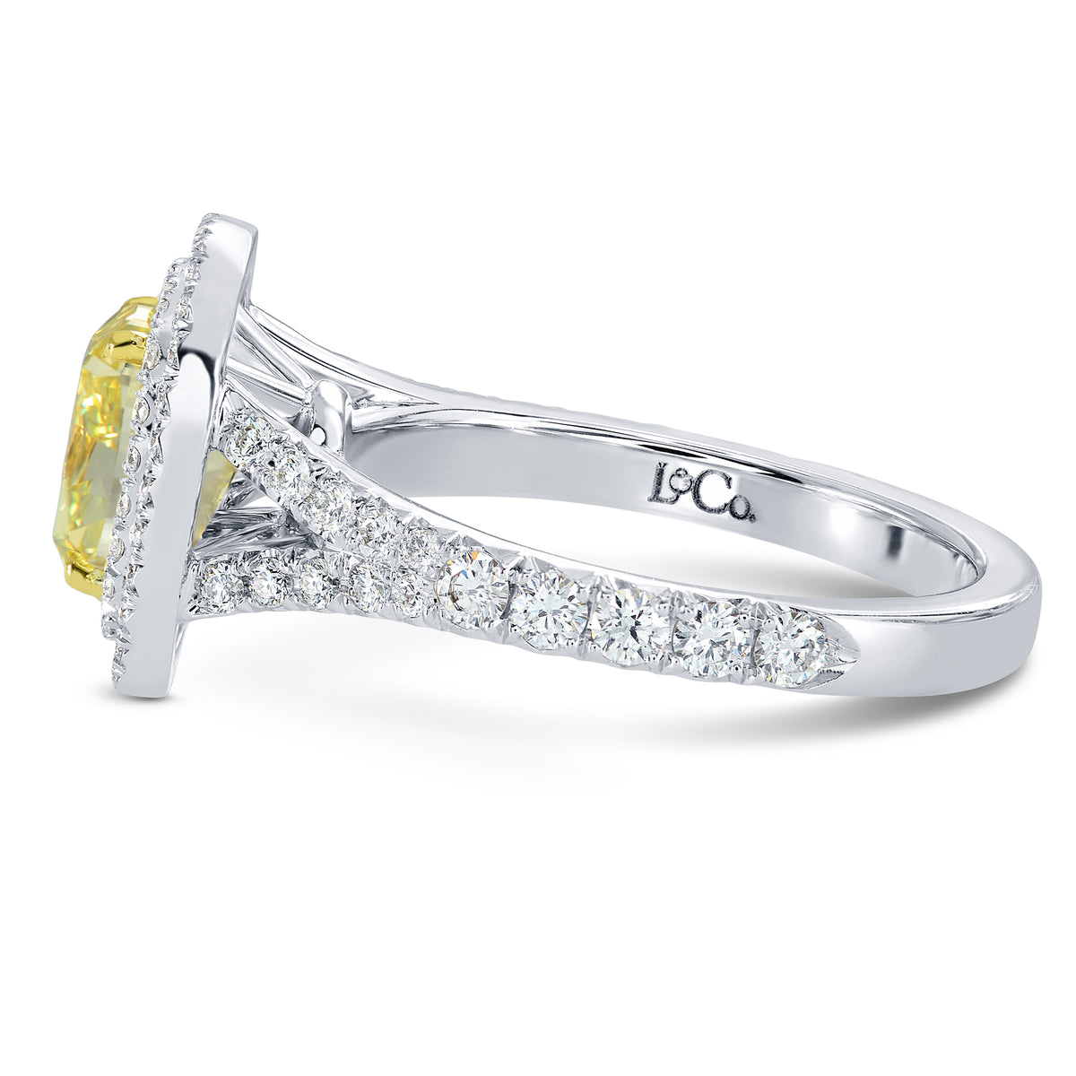 Fancy Intense Yellow Diamond Halo Ring