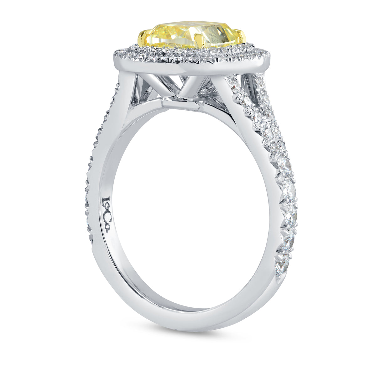 Fancy Intense Yellow Diamond Halo Ring