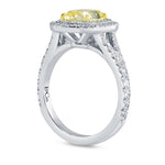 Fancy Intense Yellow Diamond Halo Ring