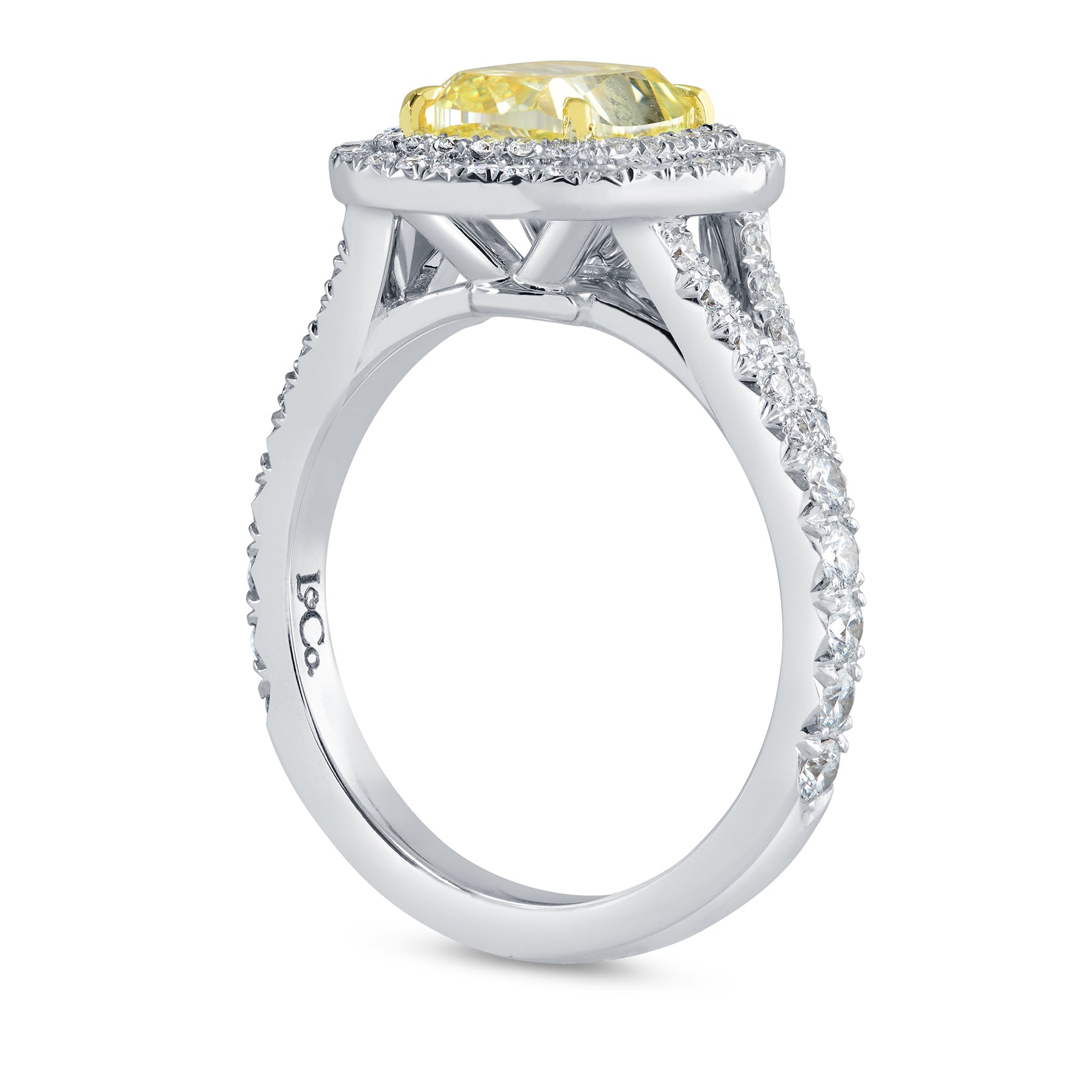 Fancy Intense Yellow Diamond Halo Ring