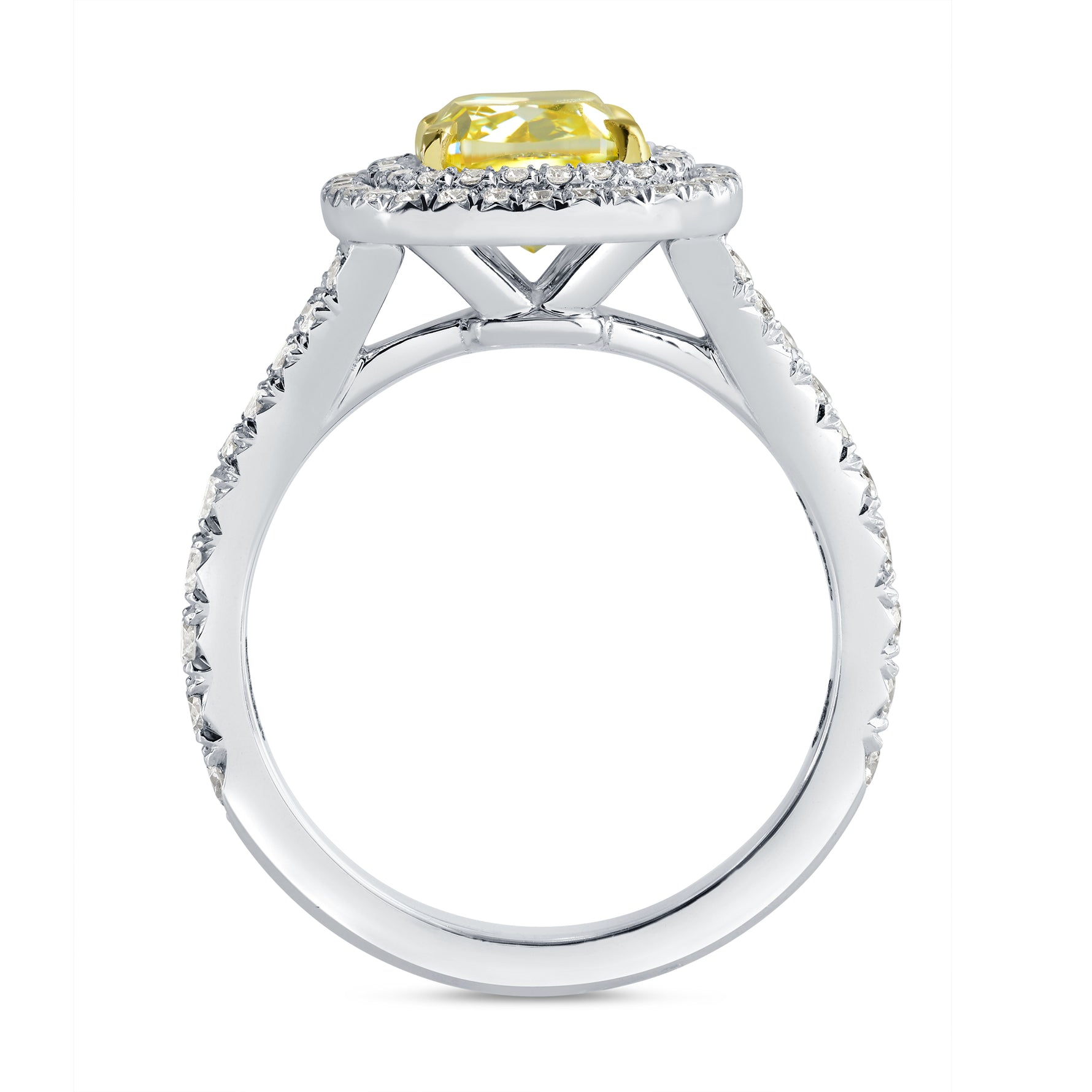 Fancy Intense Yellow Diamond Halo Ring