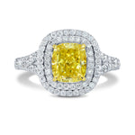 Fancy Intense Yellow Diamond Halo Ring