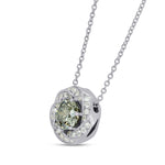Chameleon Round Diamond Floral Weave Halo Pendant