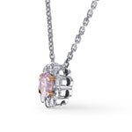 Fancy Purplish Pink Diamond Floral Halo Pendant