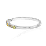 9 Stone Multicolored Diamond Stackable Band Ring
