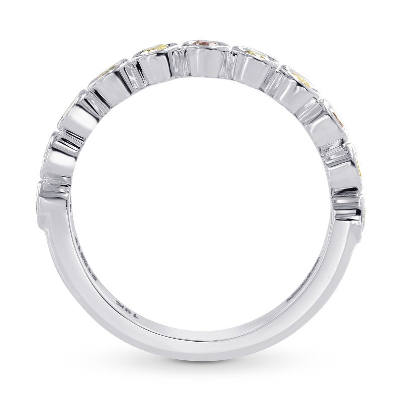 11 Stone Multicolored Diamond Stackable Bezel Band Ring