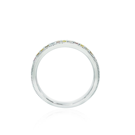 Milgrain Multicolored Diamond Stackable Milgrain Band Ring