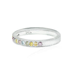 Milgrain Multicolored Diamond Stackable Milgrain Band Ring