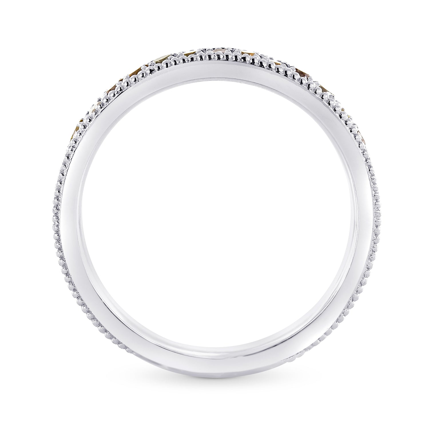 Milgrain Multicolored Diamond Stackable Milgrain Band Ring