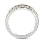 Rose & White Gold Diamond Pave Wedding Band