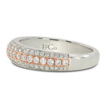 Rose & White Gold Diamond Pave Wedding Band