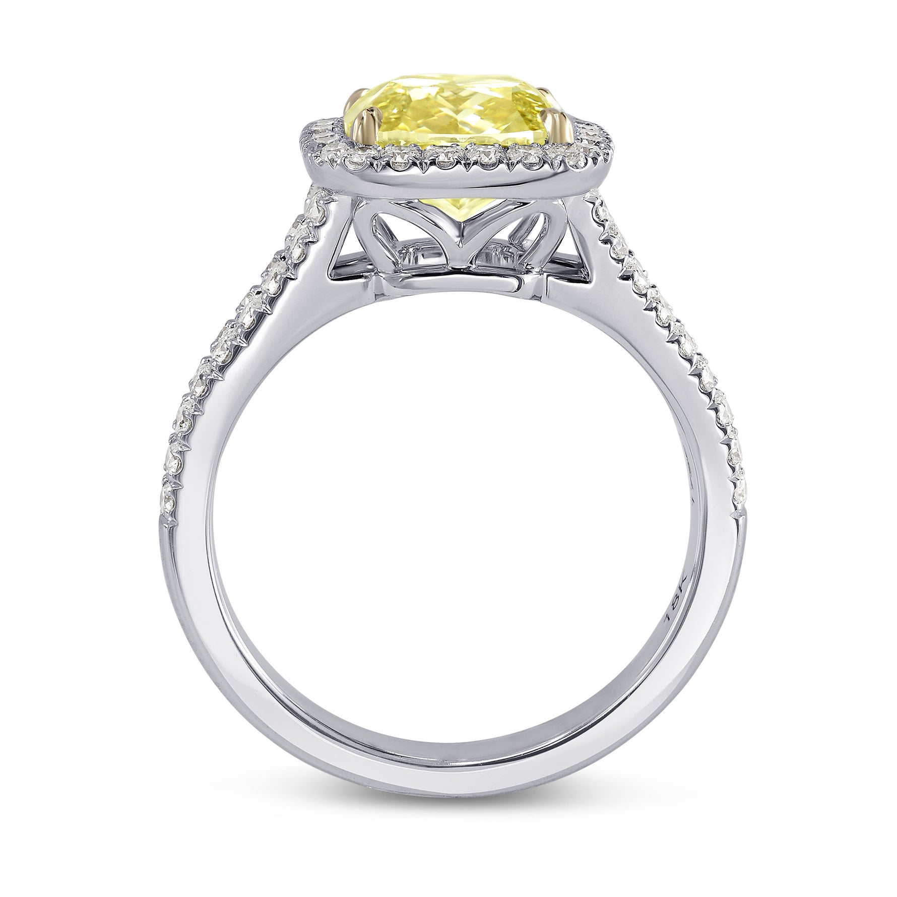 Open Pave Split Shank Diamond Halo Ring Setting - 2