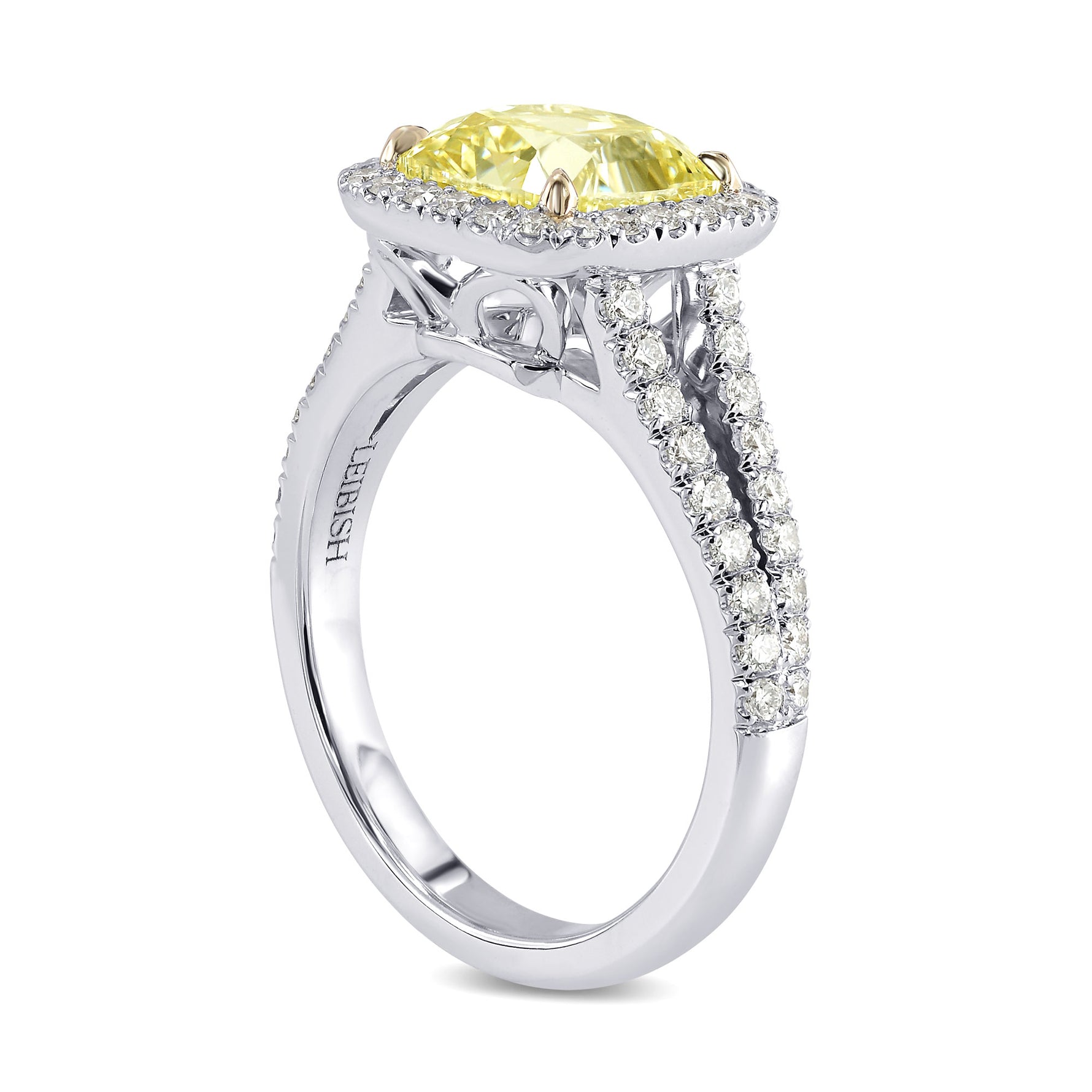Open Pave Split Shank Diamond Halo Ring Setting - 4