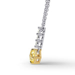 Fancy Intense Yellow Cushion Diamond Drop Pendant