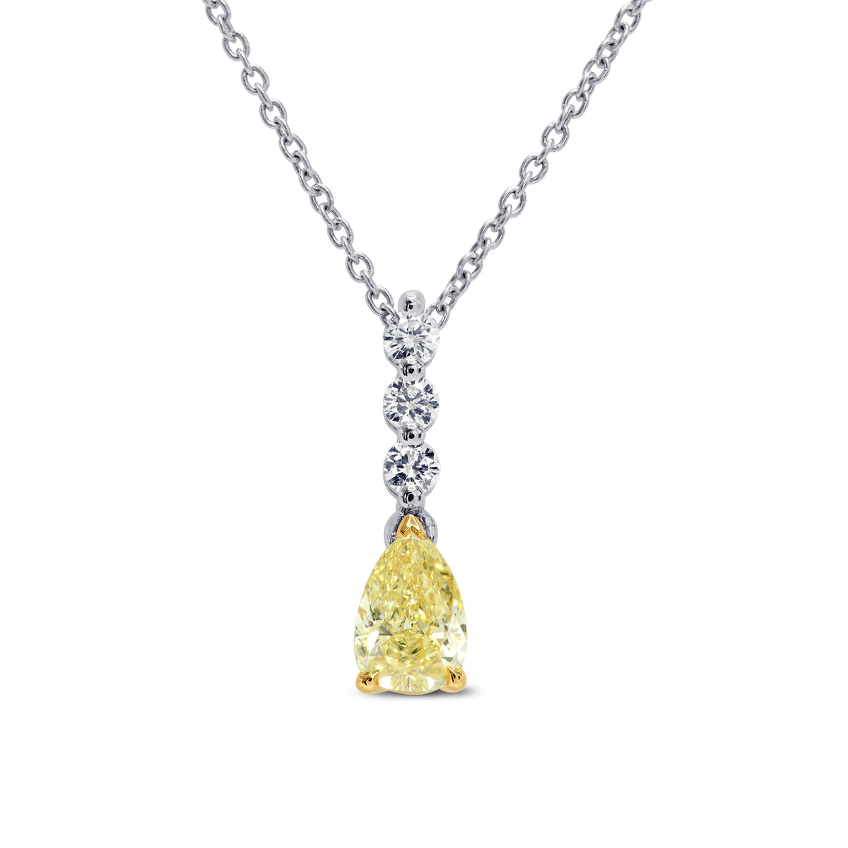 Fancy Yellow Pear Diamond Drop Pendant