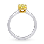 Fancy Intense Yellow Oval Diamond Ring