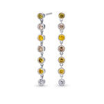Multicolored Diamond Bezel Drop Earrings