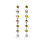 Multicolored Diamond Bezel Drop Earrings