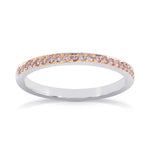 White & Rose Gold Fancy Pink Diamond Milgrain Band Ring
