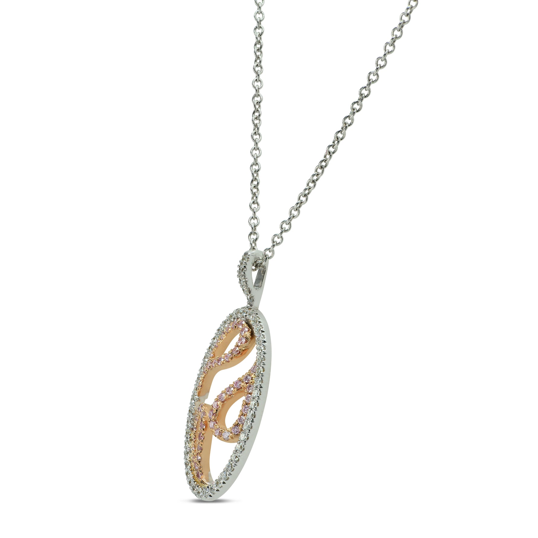 Destiny Fancy Pink and White Pave Pendant