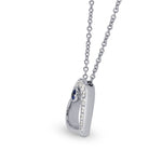 Sapphire & Diamond Heart Pendant