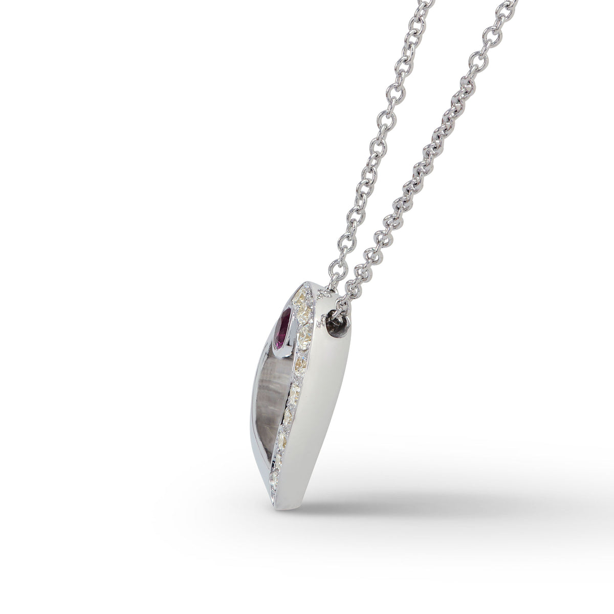 Ruby and Diamond Pave Heart Pendant