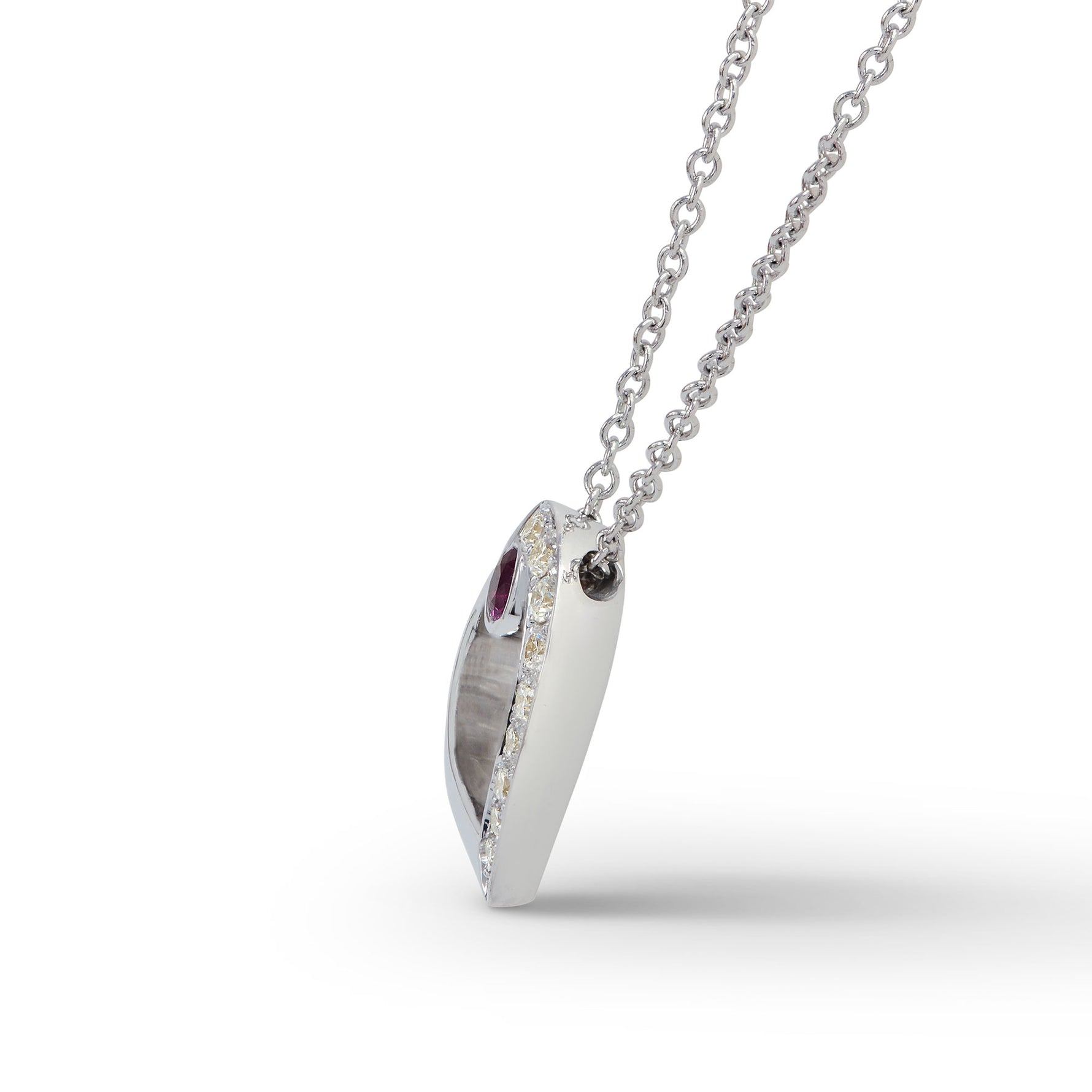 Ruby and Diamond Pave Heart Pendant